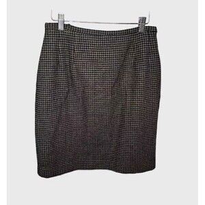 Harve Benard 100% Wool Brown Black Pencil Skirt Women's Size 14